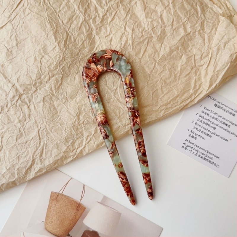 Jin Xin U-oblik ukosnica za kosu, acetatna ploča, retro stil, porijeklo Yiwu