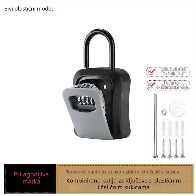Viseća kutija za ključeve s lozinkom, model KX803, ABS plastika, debljina šipke za zaključavanje 8 mm