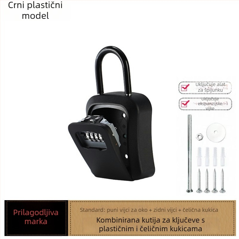 Viseća kutija za ključeve s lozinkom, model KX803, ABS plastika, debljina šipke za zaključavanje 8 mm