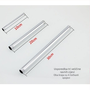 Qt132 Ravni cijev za tuš, bakar/nehrđajući čelik, skriveni navojni sustav ugradnje, 0–95°C radna temperatura, 1 MPa nominalni tlak