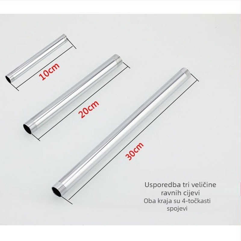 Qt132 Ravni cijev za tuš, bakar/nehrđajući čelik, skriveni navojni sustav ugradnje, 0–95°C radna temperatura, 1 MPa nominalni tlak