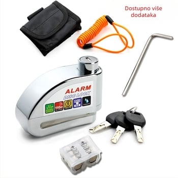 Alarmni disk-brzinski lokot za električni bicikl i motocikl, DF 8308, Materijal: cinkova legura bakra, Težina: 0,51 kg