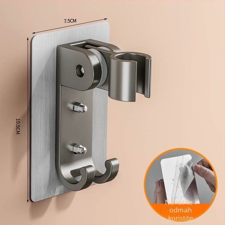 Zidni držač za tuš, svemirski aluminij, okretan, model 1515