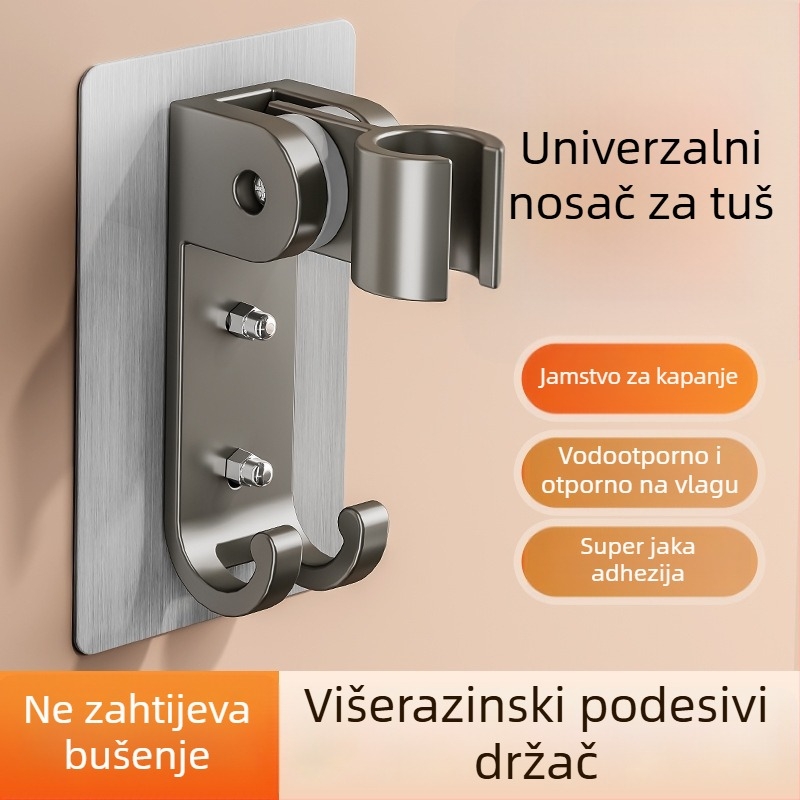 Zidni držač za tuš, svemirski aluminij, okretan, model 1515
