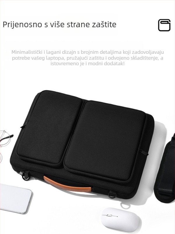 Torba za laptop u poslovnom stilu, Oxford tkanina, podstava od platna, vodootporna, otporna na habanje i udarce