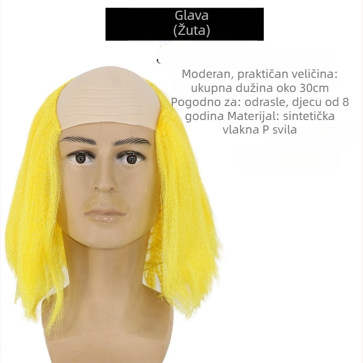 COS perika s plešavim izgledom, model 3737, zabavan stil, poludugá kosa, materijal kose: K silk / P silk, pogodno za sve oblike lica