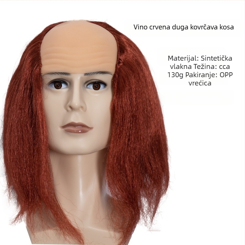 COS perika s plešavim izgledom, model 3737, zabavan stil, poludugá kosa, materijal kose: K silk / P silk, pogodno za sve oblike lica