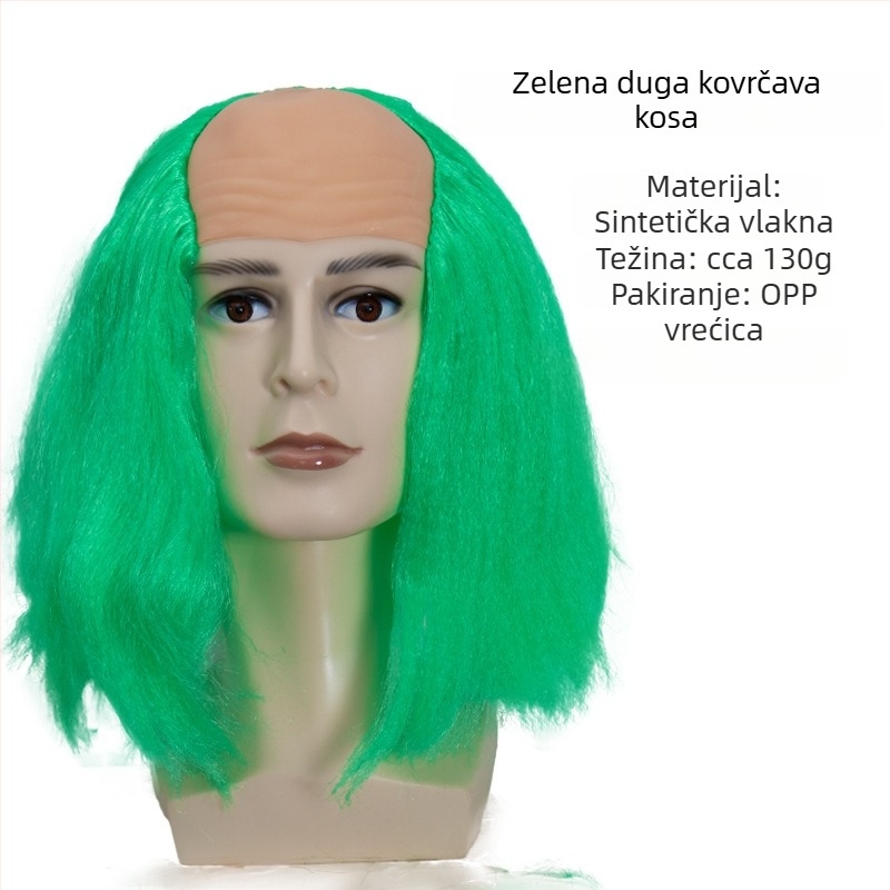 COS perika s plešavim izgledom, model 3737, zabavan stil, poludugá kosa, materijal kose: K silk / P silk, pogodno za sve oblike lica