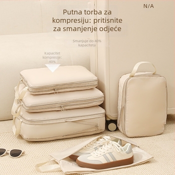 Putnički set torbi za pohranu: kompresibilan, višenamjenski, twill tkanina, za putovanja, 4- ili 7-djelni set