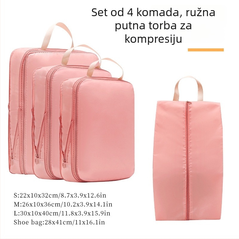 Putnički set torbi za pohranu: kompresibilan, višenamjenski, twill tkanina, za putovanja, 4- ili 7-djelni set