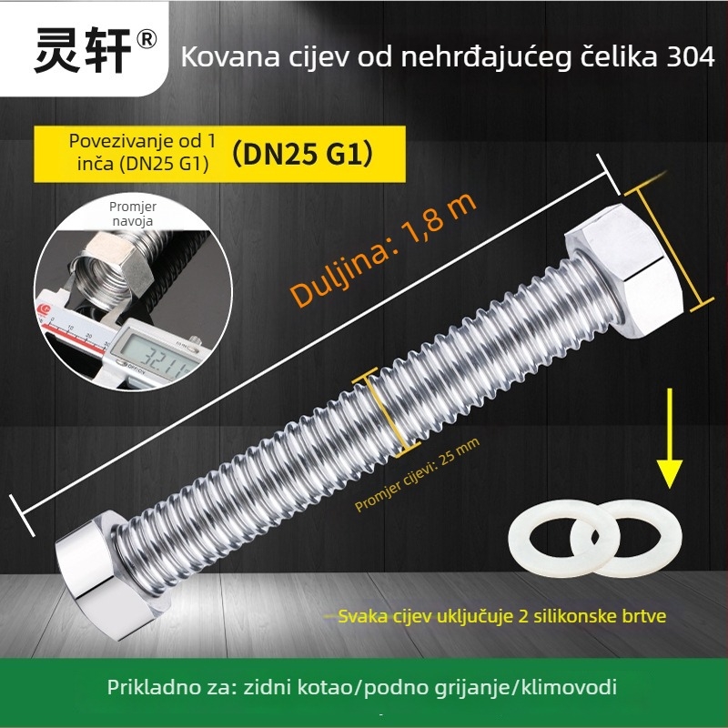 304 nehrđajući čelik savitljivi ulazni crijevo, model LX, visok tlak, otporno na toplinu, CE potvrda