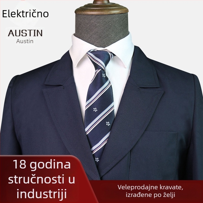 Jacquard prugasta kravata, poliester, unisex, stil strelice
