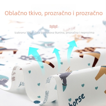 Pokrov za dojenje od pamuka s karikatura uzorkom, kratki rukavi, 95% pamuk