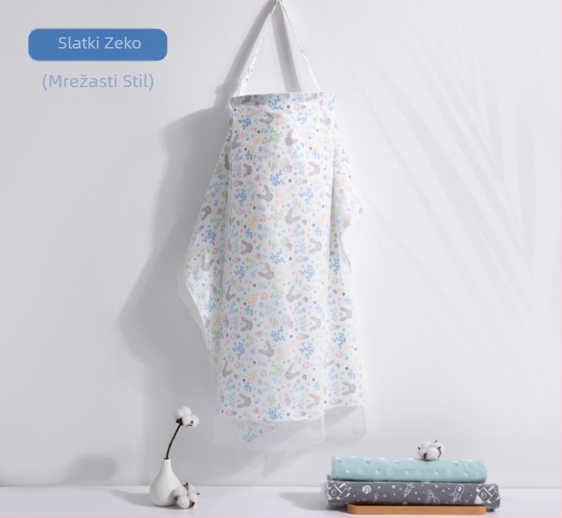 Pokrov za dojenje od pamuka s karikatura uzorkom, kratki rukavi, 95% pamuk