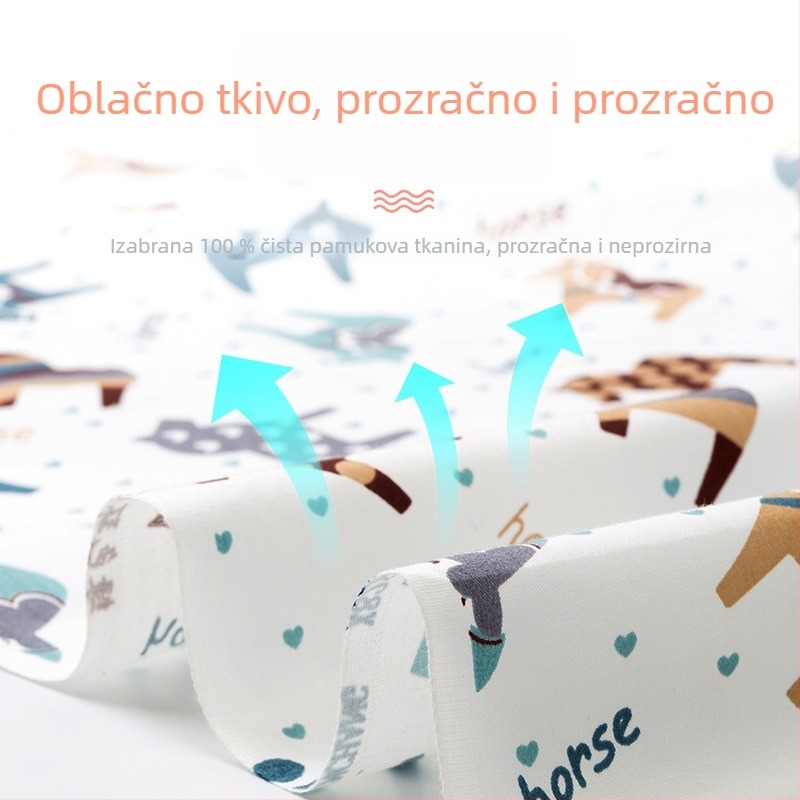 Pokrov za dojenje od pamuka s karikatura uzorkom, kratki rukavi, 95% pamuk