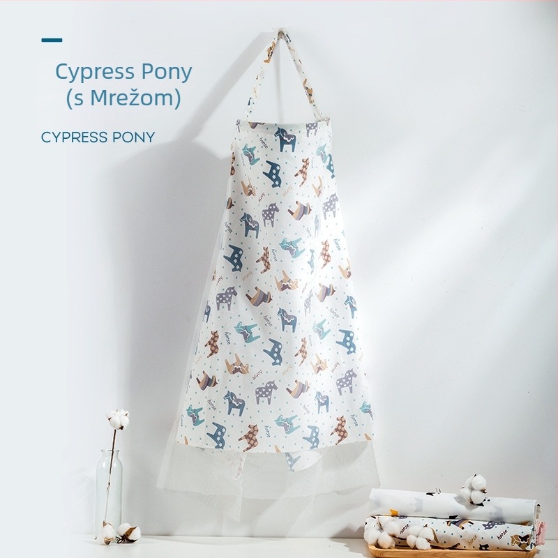 Pokrov za dojenje od pamuka s karikatura uzorkom, kratki rukavi, 95% pamuk