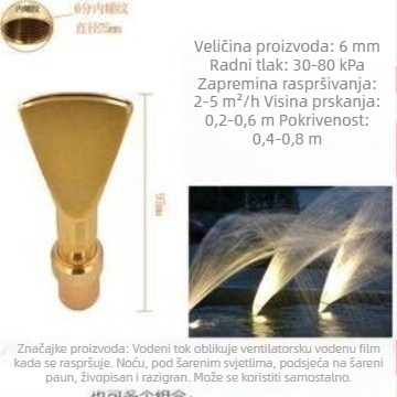 Višedijna fontanska mlaznica od bakra i 304 nehrđajućeg čelika za vodne krajolike