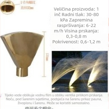 Višedijna fontanska mlaznica od bakra i 304 nehrđajućeg čelika za vodne krajolike