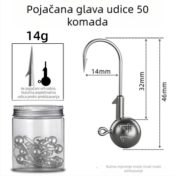 Seelucker udica s olovnom glavom, s bodljama, pakiranje 10 000 komada, za ribolov u rezervoarima.