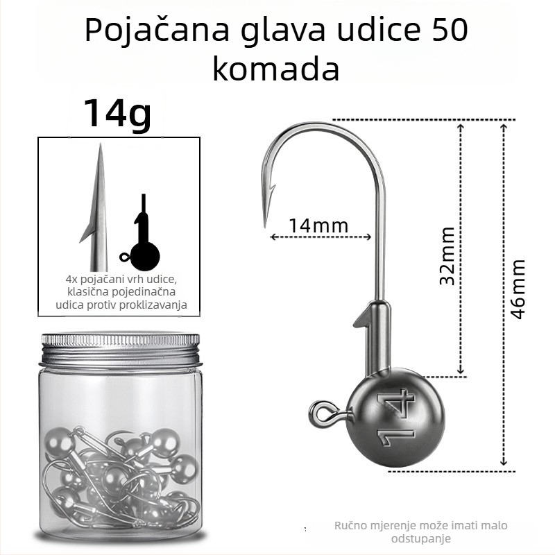 Seelucker udica s olovnom glavom, s bodljama, pakiranje 10 000 komada, za ribolov u rezervoarima.