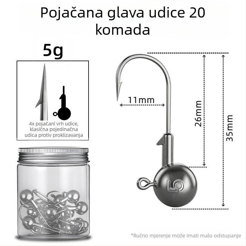 Seelucker udica s olovnom glavom, s bodljama, pakiranje 10 000 komada, za ribolov u rezervoarima.