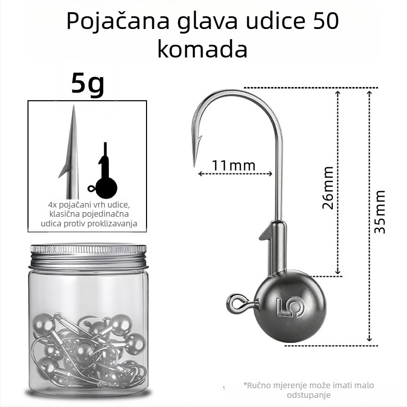 Seelucker udica s olovnom glavom, s bodljama, pakiranje 10 000 komada, za ribolov u rezervoarima.
