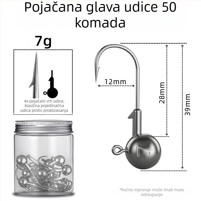 Seelucker udica s olovnom glavom, s bodljama, pakiranje 10 000 komada, za ribolov u rezervoarima.