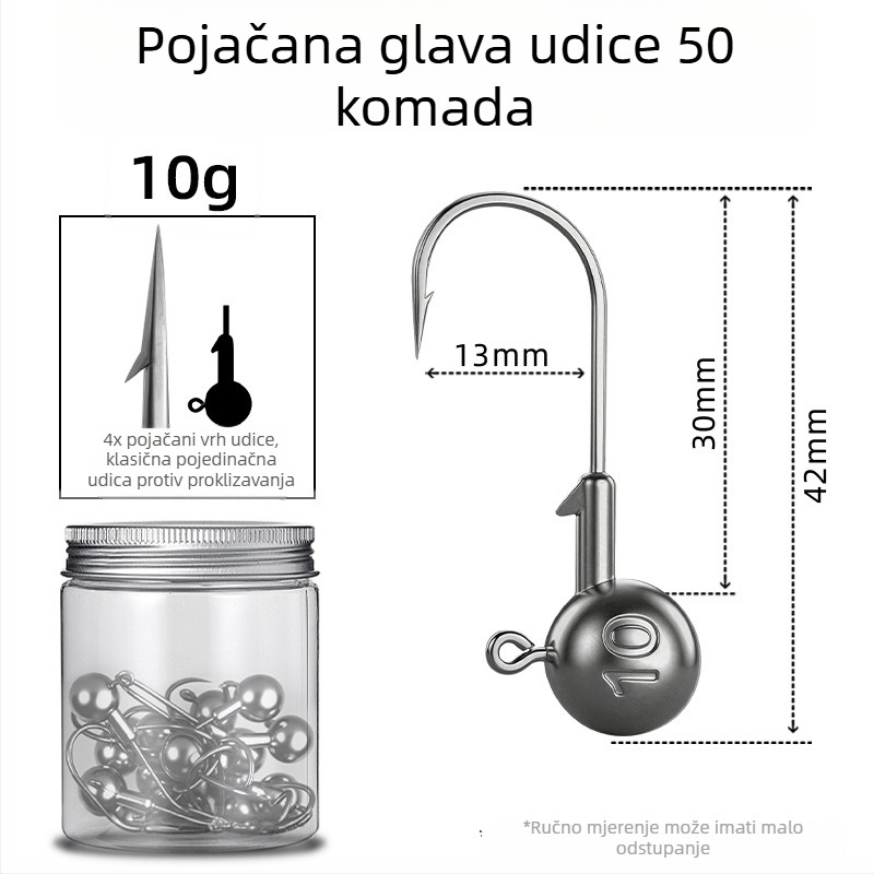 Seelucker udica s olovnom glavom, s bodljama, pakiranje 10 000 komada, za ribolov u rezervoarima.