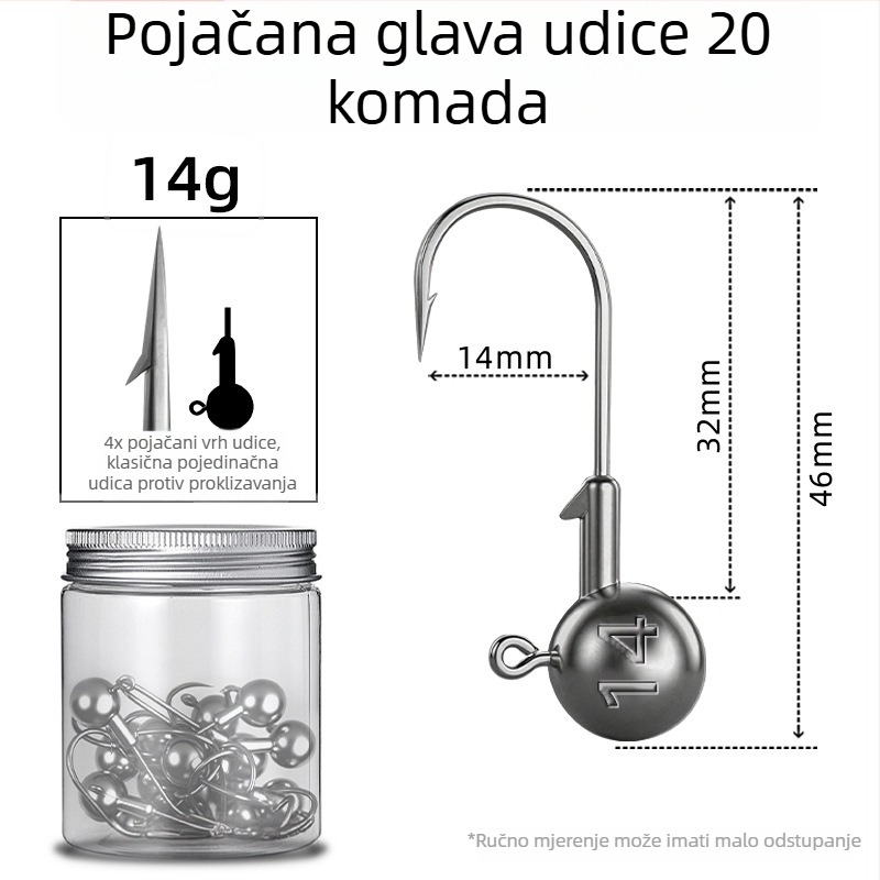 Seelucker udica s olovnom glavom, s bodljama, pakiranje 10 000 komada, za ribolov u rezervoarima.