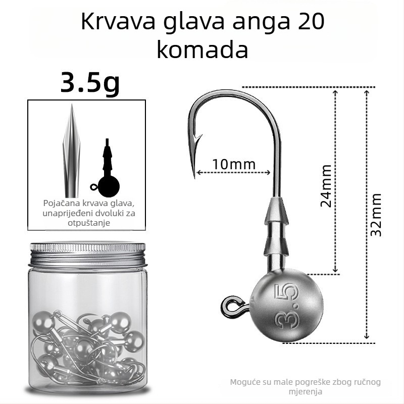 Seelucker udica s olovnom glavom, s bodljama, pakiranje 10 000 komada, za ribolov u rezervoarima.