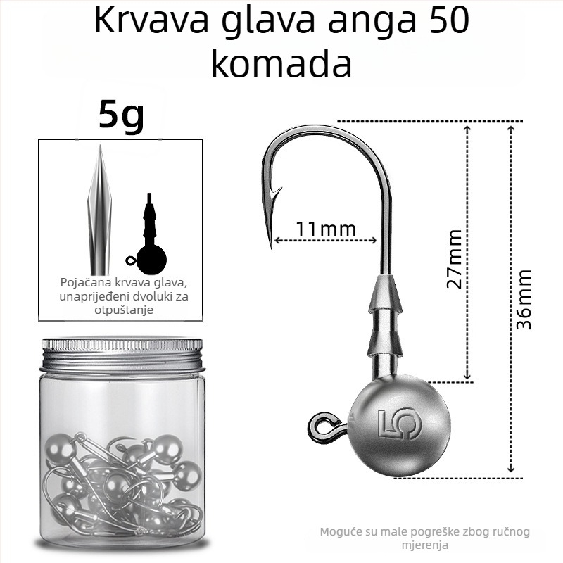 Seelucker udica s olovnom glavom, s bodljama, pakiranje 10 000 komada, za ribolov u rezervoarima.