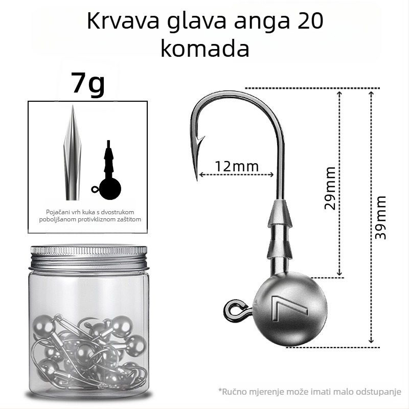 Seelucker udica s olovnom glavom, s bodljama, pakiranje 10 000 komada, za ribolov u rezervoarima.