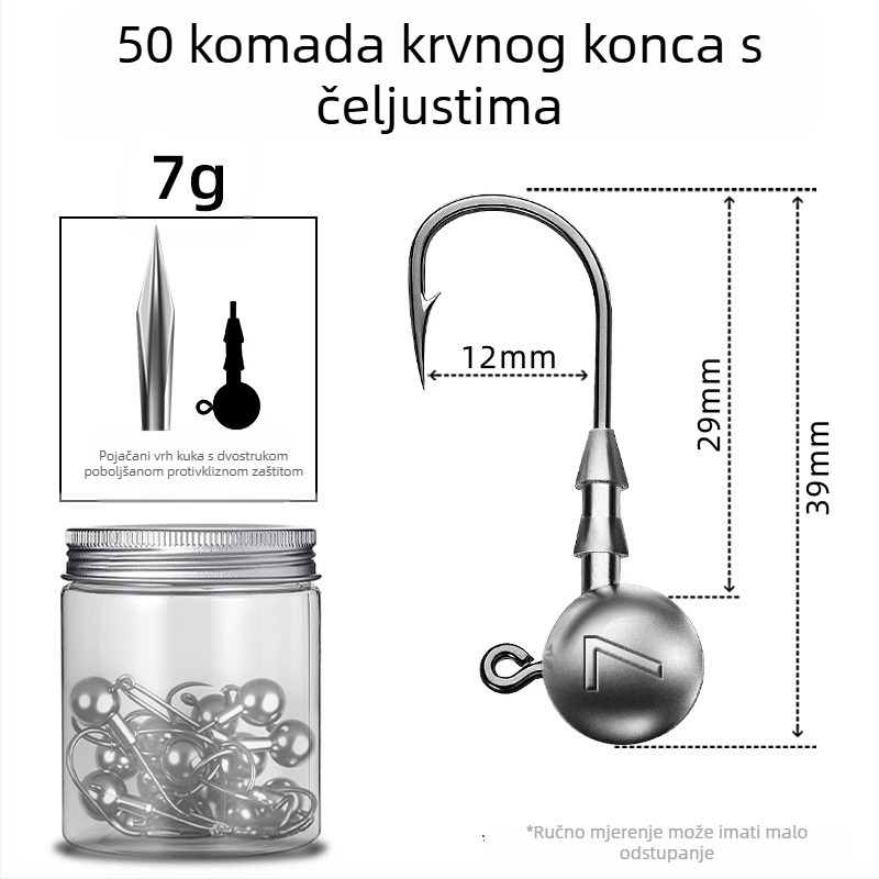 Seelucker udica s olovnom glavom, s bodljama, pakiranje 10 000 komada, za ribolov u rezervoarima.