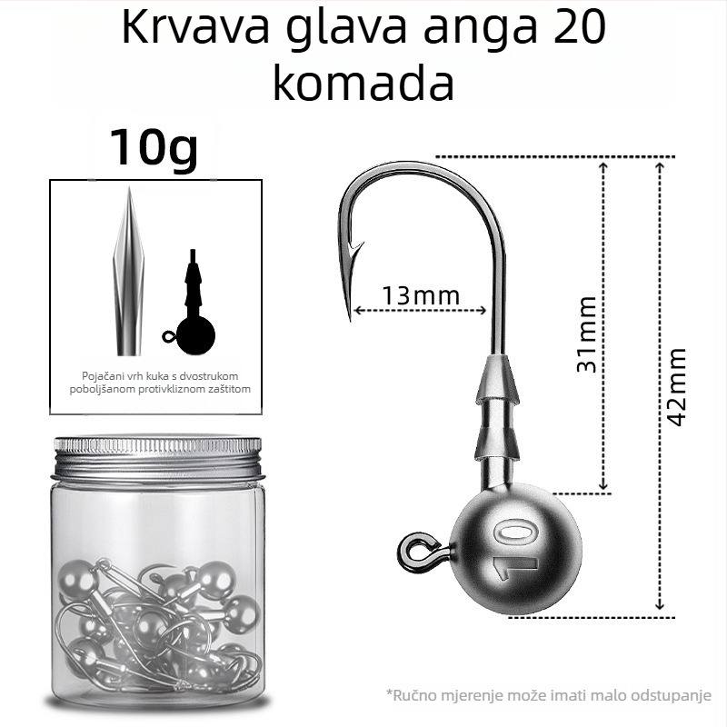 Seelucker udica s olovnom glavom, s bodljama, pakiranje 10 000 komada, za ribolov u rezervoarima.