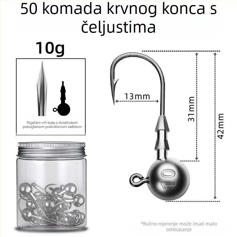 Seelucker udica s olovnom glavom, s bodljama, pakiranje 10 000 komada, za ribolov u rezervoarima.