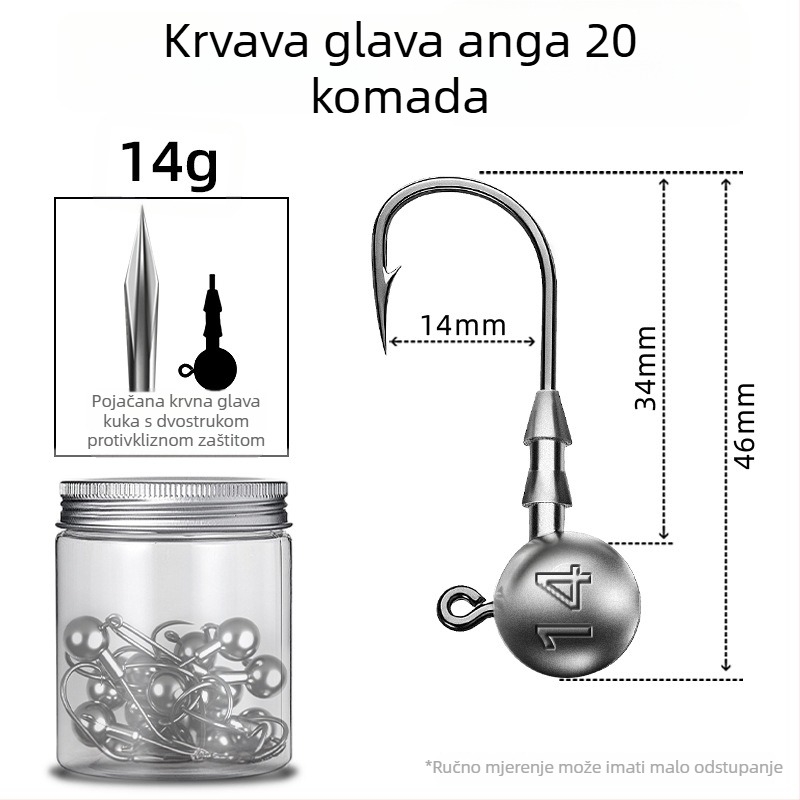 Seelucker udica s olovnom glavom, s bodljama, pakiranje 10 000 komada, za ribolov u rezervoarima.