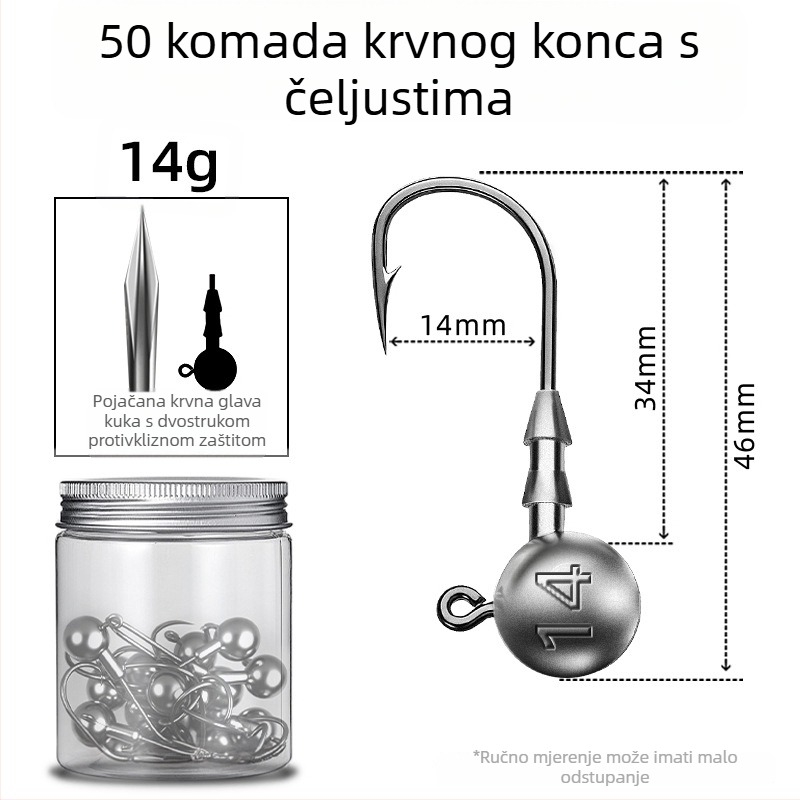 Seelucker udica s olovnom glavom, s bodljama, pakiranje 10 000 komada, za ribolov u rezervoarima.