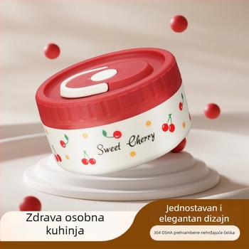 Kutija za ručak od 304 nehrđajućeg čelika, izolirana, nepropusna, prijenosna, višeslojna do četiri sloja, pogodna za mikrovalnu pećnicu