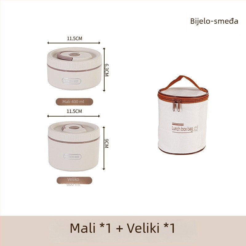 Kutija za ručak od 304 nehrđajućeg čelika, izolirana, nepropusna, prijenosna, višeslojna do četiri sloja, pogodna za mikrovalnu pećnicu