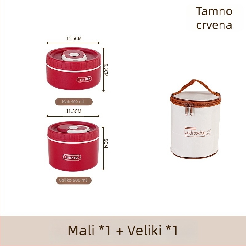 Kutija za ručak od 304 nehrđajućeg čelika, izolirana, nepropusna, prijenosna, višeslojna do četiri sloja, pogodna za mikrovalnu pećnicu