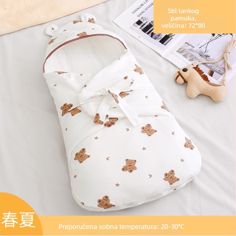 Novorođeni spavaći vrećica od 100% pamuka, punjenje pamuk, pogodna za proljeće, ljeto, jesen i zimu