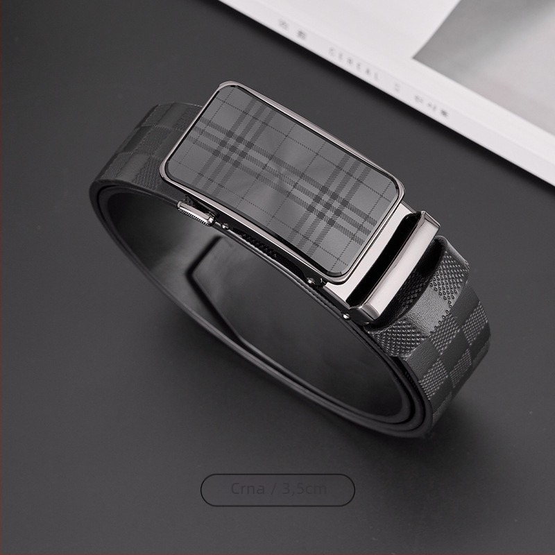 GELING Kožni pojas od prvog sloja teleće kože, automatska kopča, koža obrađena biljnim taninima, jednostruki dizajn