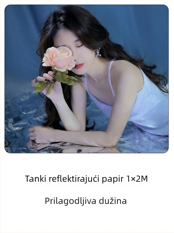 Rekviziti za studijsku fotografiju: ogledalno-reflektirajući papir s teksturom vodnih valova za portretno snimanje, laserski efekti