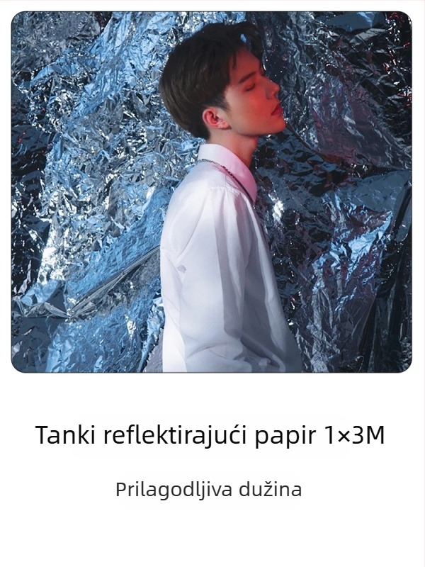 Rekviziti za studijsku fotografiju: ogledalno-reflektirajući papir s teksturom vodnih valova za portretno snimanje, laserski efekti