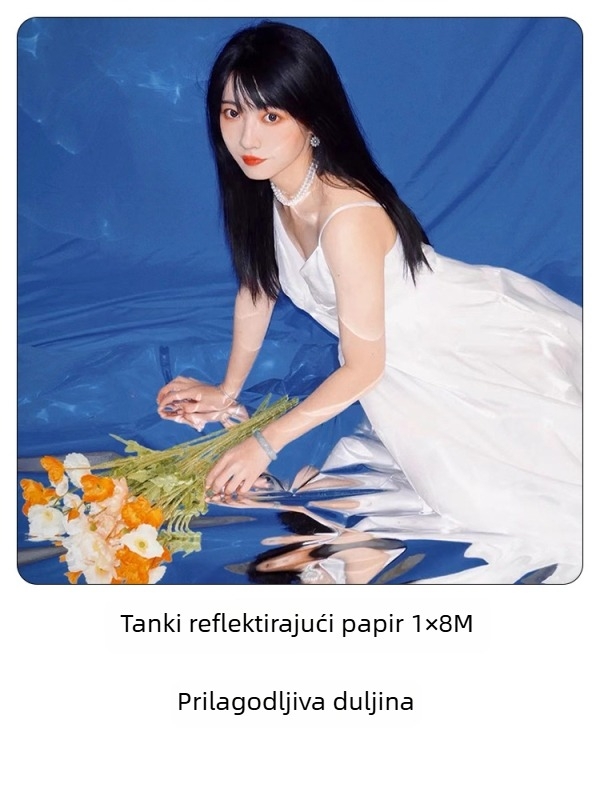 Rekviziti za studijsku fotografiju: ogledalno-reflektirajući papir s teksturom vodnih valova za portretno snimanje, laserski efekti