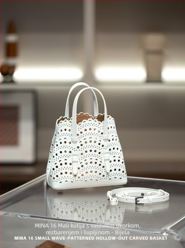 Torba od prave kože košarast stil s valovitim mrežama i izrezanim cvjetnim uzorkom, gradski minimalistički crossbody s jednim remenom, pravokutnog oblika, džep za telefon i džep sa zatvaračem, poliester podstava