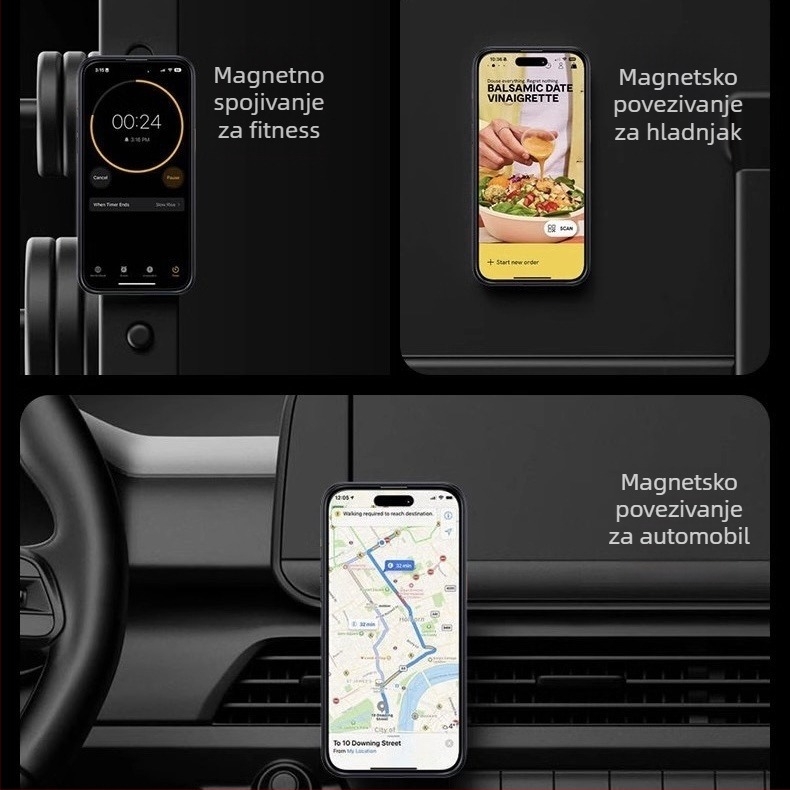 Kućište za iPhone s 360° rotirajućom stalkom, prozirni silikon, CNC izrada, otporno na padove uz magnetsko prianjanje, kompatibilno s iPhone 12/13/14 serijom