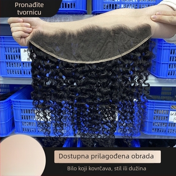 Perika od pravih ljudskih vlasi sa Swiss transparentnom lace closure, ručno tkan, volumen, može se bojiti i permirati, porijeklo Shandong