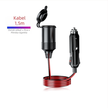 Automobilski produžni kabel za upaljač 12V/24V, Bakelit kućište, model Y8, 250W
