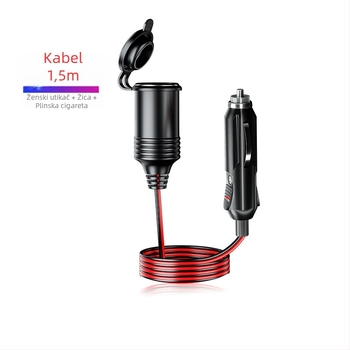 Automobilski produžni kabel za upaljač 12V/24V, Bakelit kućište, model Y8, 250W